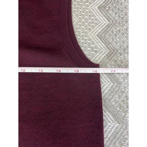 St. John Sleeveless Wool & Silk Sweater in Aubergine size S NWT Sophisticated - Picture 7 of 9
